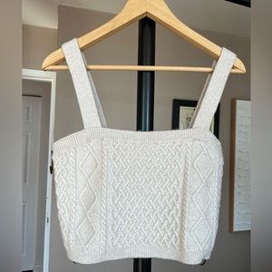 Cable Knit Tank Sweater, M